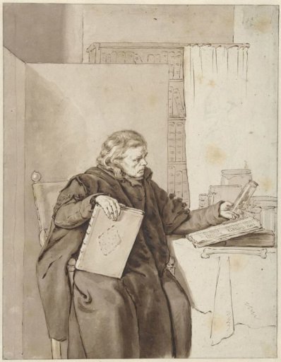 Portrait of an old man in a study