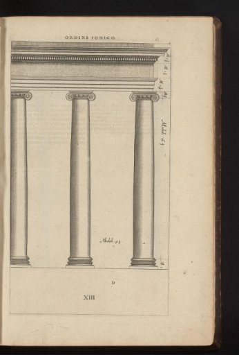 Ionic columns and entablature