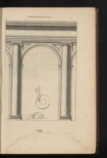 Ionic columns with arch construction