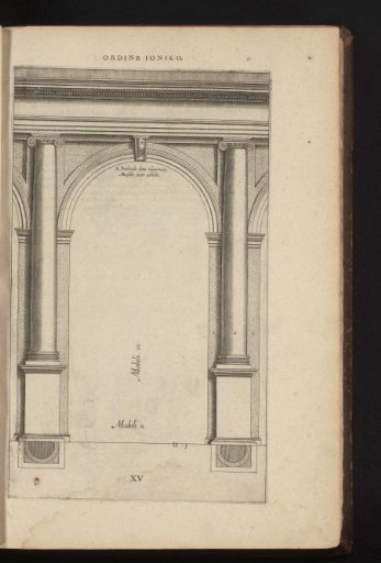 Ionic columns with arch and foundation