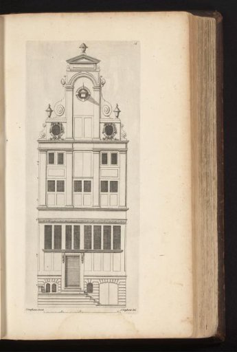 Facade of a townhouse on the Damrak in Amsterdam