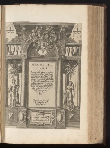 Title page for: Hans Vredeman de Vries, Architectura oder Bauung der Antiquen (...), 1581
