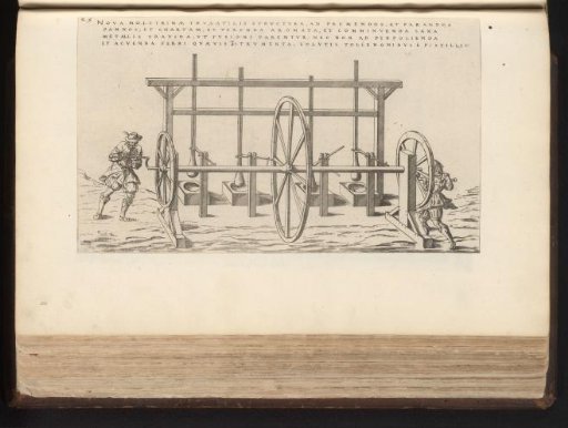Mill with four pestles driven by two workers