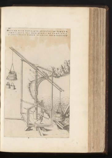Construction for loading and unloading ships, operated by a man