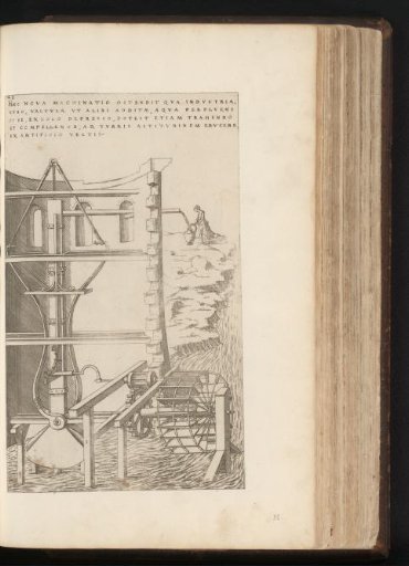 Water wheel driving a water pump