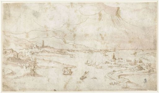 Coastal landscape with clouds above