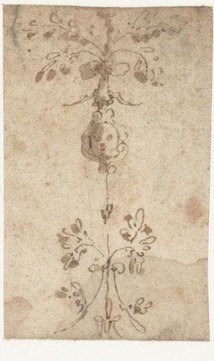 Candelabrum with a mask and bouquets