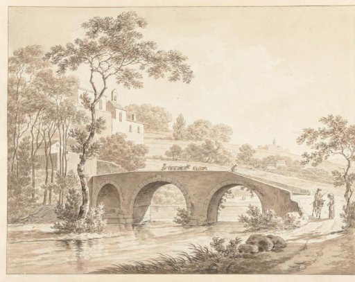 The bridge over the Tiber near Narni in the Roman Campagna