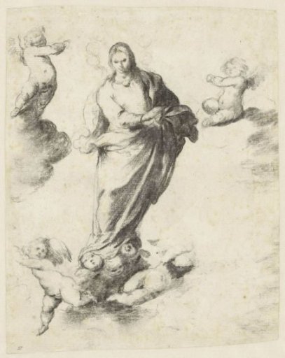 Virgin Mary Taken to Heaven by Putti