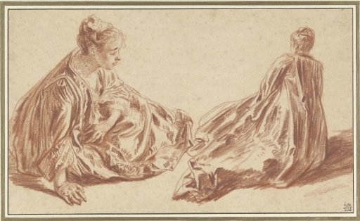 Two studies of a seated woman