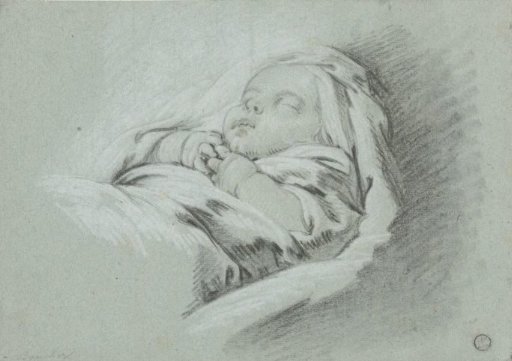 Sleeping baby, hands crossed