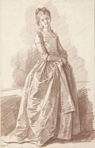 Standing young woman, facing the viewer