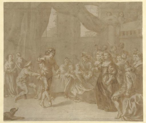 Dancing couple at a ball