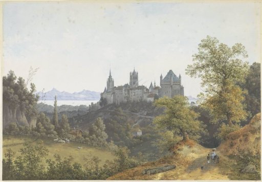 View of Lausanne, with a view of the castle and the cathedral