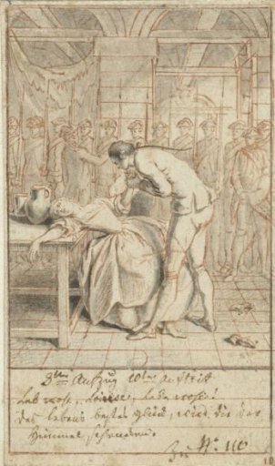 Alexis bends over the fainting Louise