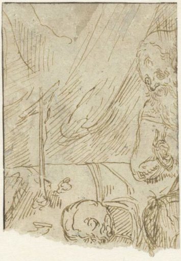 Fragment of a drawing depicting Saint Jerome