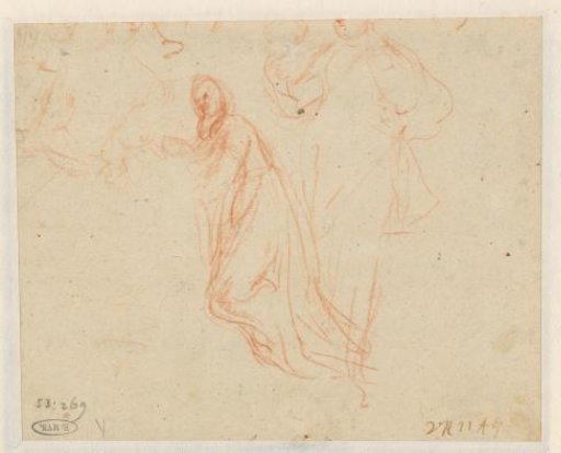 Study Sheet with Kneeling and Standing Figures