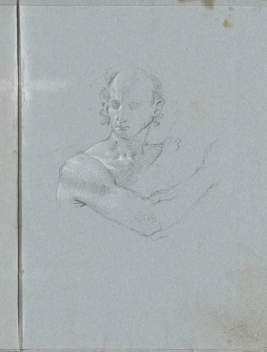 Man with an raised arm