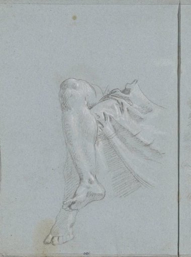 Crossed legs, partially covered with drapery