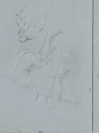 Buttocks and legs of putti and toes