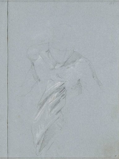 Upper body of a nude man and a drapery
