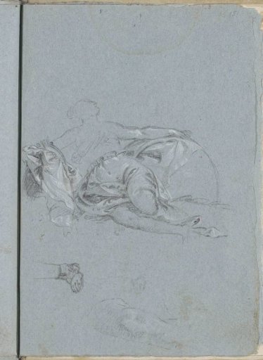 Reclining woman with a belt and drapery
