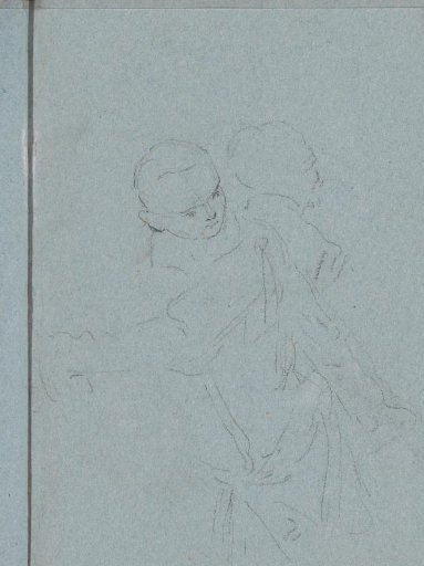 Heads of a boy and a figure