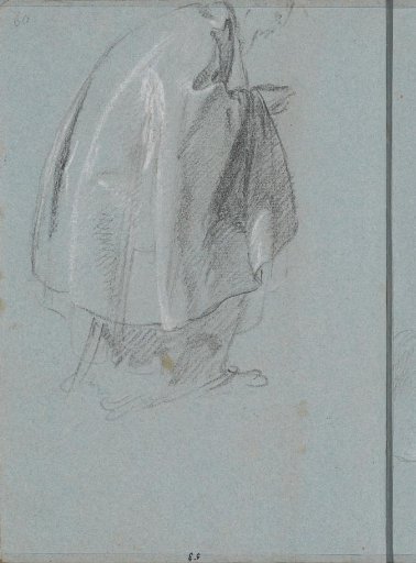 Figure leaning forward in a long cloak