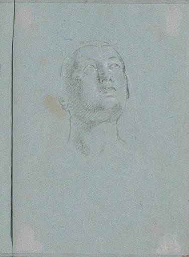 Head with upturned eyes
