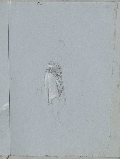 Standing figure with belt and drapery around the waist