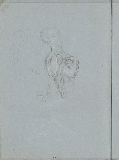 Upper body of a winged figure