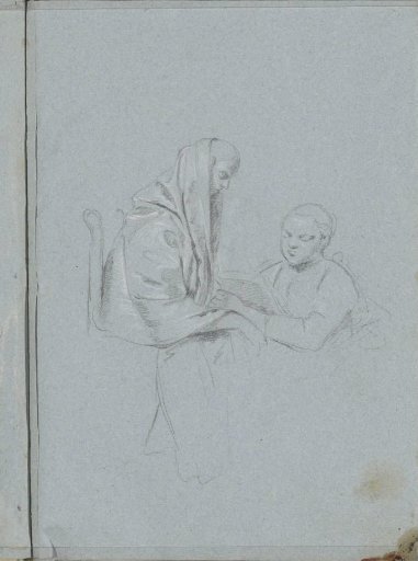 Woman kneeling before a seated woman