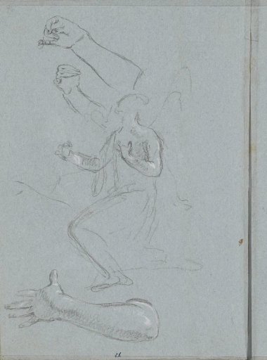 Kneeling figure and forearms