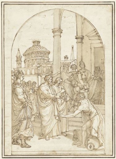 Peter and John Heal a Paralyzed Man at the Temple Gate