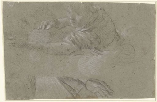 Study for a figure in the clouds and a hand