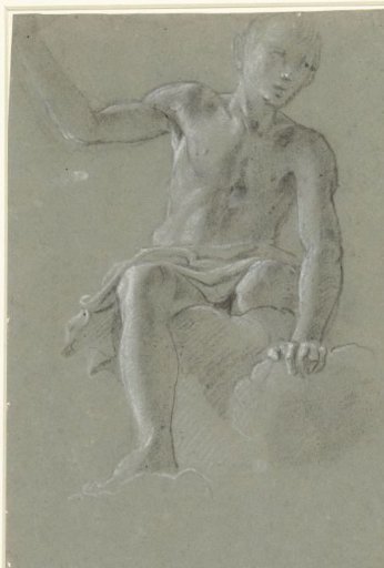 Figure Sitting in Clouds
