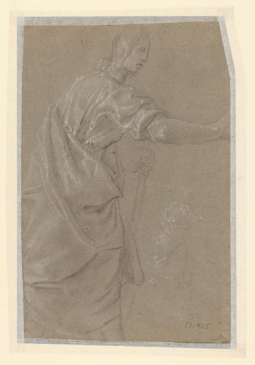 Standing Man and Small Figure in the Background