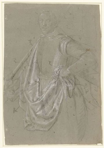 Study for a male portrait with numerous color indications