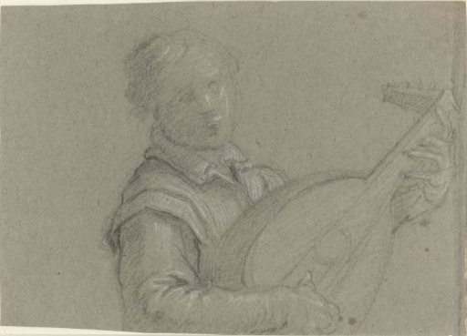 Young man playing the lute