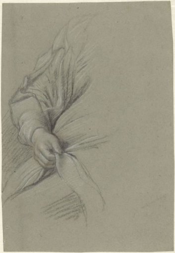 Study of an arm and a hand in a female portrait