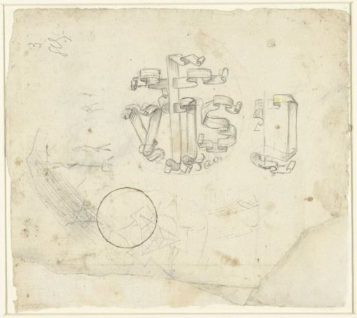Christusmonogram op een studieblad