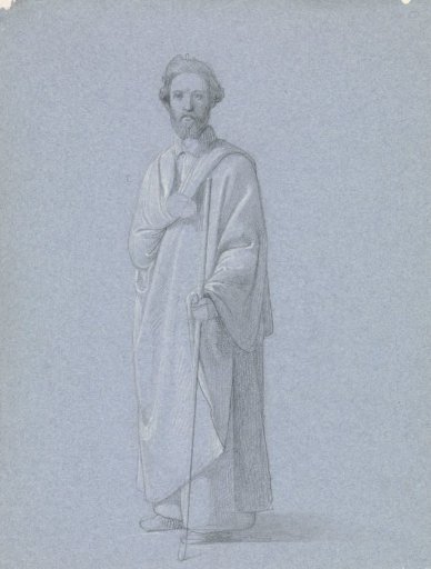 Standing man in a cloak, seen from the front