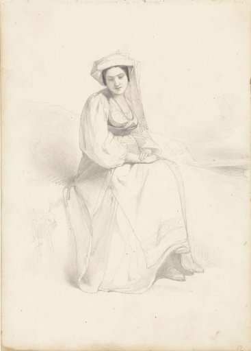 Seated woman on a coast