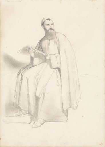 Seated monk with a book