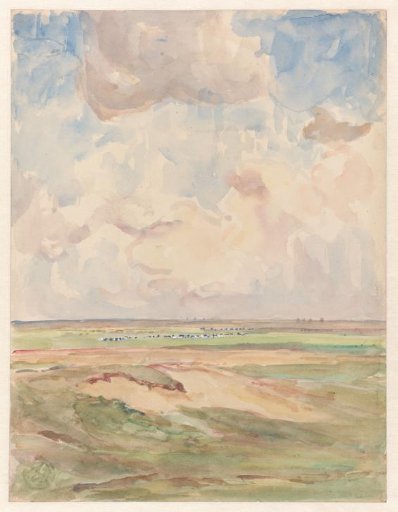 Landscape with herds in a meadow