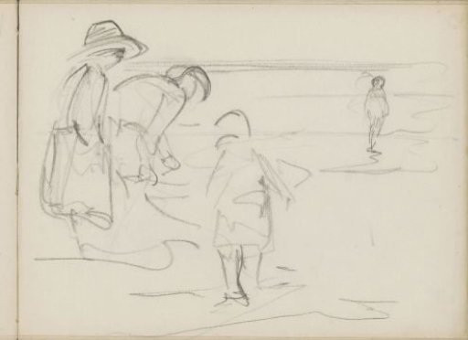 Seaside View with Figures at the Water's Edge
