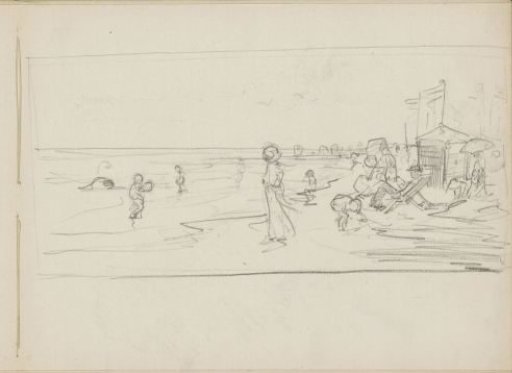 Beach scene with figures