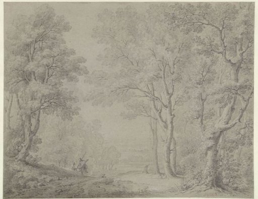 Wooded landscape with figures in the foreground
