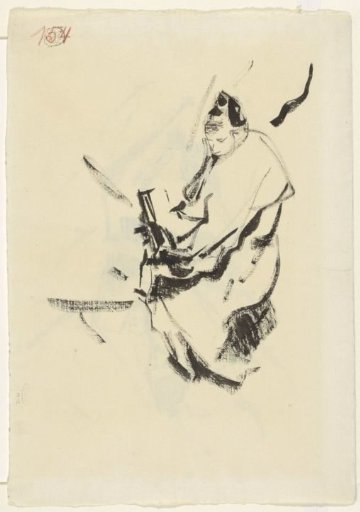 Reclining woman, in cushions, with a book