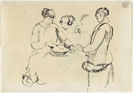 Studies of a woman stirring in a bowl
